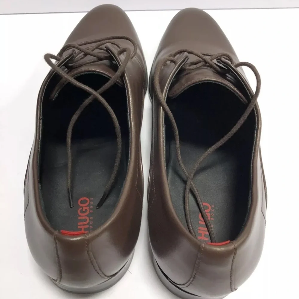 Hugo Boss Men’s Derby Oxford Dress Shoes Brown, Size UK 10.5, US 11.5 M
